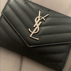 YSL Black w/Silver h.w  Passport Case